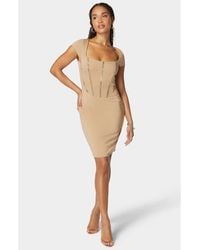 Bebe - Embellished Corset Mini Dress - Lyst