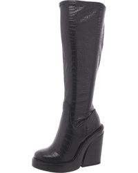 Steve Madden - Aligned Croc Print Block Heel Mid-Calf Boots - Lyst