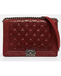 Chanel - Chesterfield Quilted Nubuck Leather Large Boy Flap Bag - Lyst