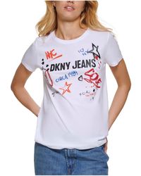 DKNY - Printed Crewneck Graphic T-shirt - Lyst