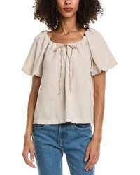 Max Studio - Bubble Sleeve Tie Front Blouse - Lyst