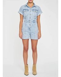 DAZE - Topanga Short Sleeve Organic Cotton Romper - Lyst