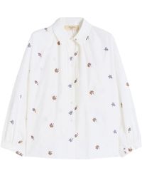 Weekend - Pure Cotton Poplin Shirt With Delicate Embroidery - Lyst