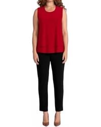 Sympli - Sleeveless Double Layer Shell Top With Jewel Neck - Lyst