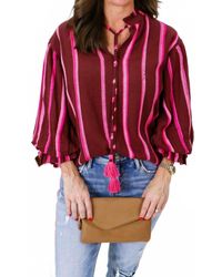 Ivy Jane - Balloon Sleeve Stripe Top - Lyst
