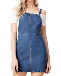 Honey Punch - Zip Up Overall Dress - Lyst