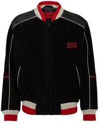 HUGO - Relaxed-fit Bomber Jacket With Sporty Logos - Lyst