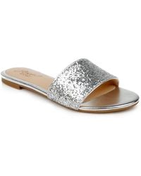 Badgley Mischka - Dillian Flat Slip On Dressy Slide Sandals - Lyst