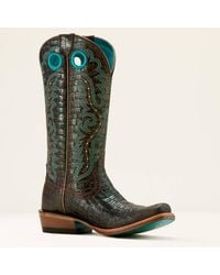 Ariat - Futurity Boon Leather Croc Print Western Boot - Lyst