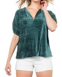 Thml - V Neck Velvet Top - Lyst
