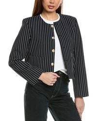 FRAME - Button Front Wool-Blend Jacket - Lyst