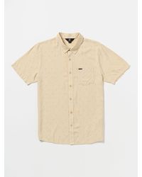 Volcom - High Ball Short Sleeve Woven Shirt - Sand - Lyst