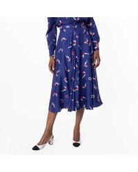 Bally - Diver Print Motif Midi Skirt - Lyst