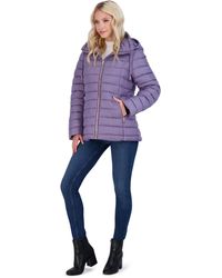 Jessica Simpson Quilted Packable Puffer Coat - Purple