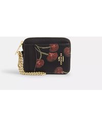 COACH - Zip Card Case With Cherry Print - Lyst