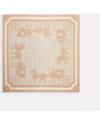 COACH - Signature Horse And Carriage Print Silk Square Scarf - Lyst