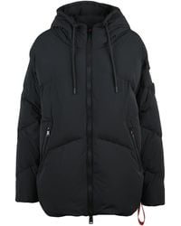 AFTER LABEL - Oversized Down Jacket With Adjustable Hood And Quilted Finish - Lyst