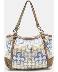 COACH - Color Signature Satin And Leather Hobo - Lyst