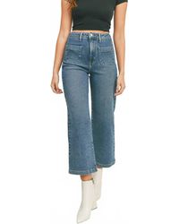 Just Black Denim - Patch Pocket Crop Wide Leg Jean - Lyst
