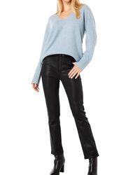 PAIGE - Cindy High Rise Straight Leg Luxe Coated Denim Jean - Lyst