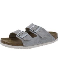 Birkenstock - Arizona Bs Suede Metallic Slide Sandals - Lyst