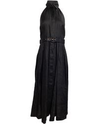 Zimmermann - Belted Halter Neck Midi Dress - Lyst