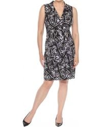 Joseph Ribkoff - Leaf Print Sleeveless A-Line Dress - Lyst