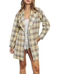 J.Nna - Double-Breasted Oversized Checked Coat - Lyst