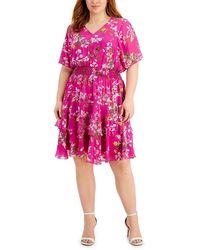 Taylor - Plus Floral Tiered Fit & Flare Dress - Lyst