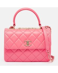 Chanel - Quilted Leather Small Trendy Cc Top Handle Bag - Lyst