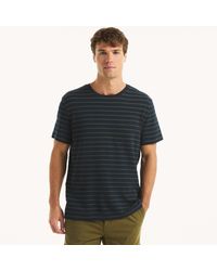 Nautica - Waffle Knit Striped Crewneck T-Shirt - Lyst