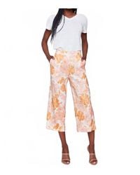 Charlie b - Printed Linen Blend Cropped Pull-On Pants - Lyst