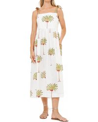 Oliphant - Tie Strap Pocket Midi Dress - Lyst