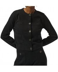 Joseph Ribkoff - Sweater Knit Crew Neck Button Front Jacket - Lyst