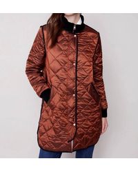 Charlie b - Long Quilted Jacket - Lyst
