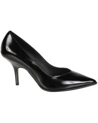 Pinko - Pointed-Toe Leather Pumps With Kitten Heel And Metallic Detail - Lyst