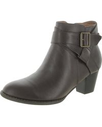 Vionic - Trinity Leather Round Toe Ankle Boots - Lyst