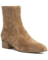 Aquatalia Lauda Weatherproof Suede Bootie in Brown Lyst