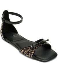 DKNY - Dazey Flat Ankle Strap Sandal With Logo - Lyst