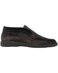 Santoni - Dragon Moccasin Suede Loafers - Lyst