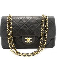 Chanel - Double Flap Leather Shoulder Bag (pre-owned) - Lyst