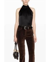 FRAME - High Neck Satin Top - Lyst