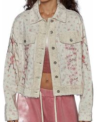 Pol - Lacy Floral Button Down Jacket - Lyst