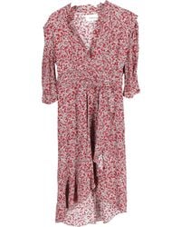 Ba&sh - Asymmetric Ruffled Viscose Midi Dress - Lyst