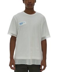 Mens Clothing T-shirts Short sleeve t-shirts Helmut Lang White Cotton T-shirt for Men 