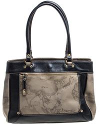 Alviero Martini 1A Classe - Geo Print Coated Canvas And Leather Tote - Lyst