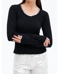 Chrldr - Kimmi Metallic Tipped Long Sleeve U Neck T-Shirt - Lyst