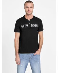 Guess - Tedger Logo Henley Tee - Lyst