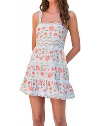 Saylor - Tanya Stripe Floral Mini Dress - Lyst