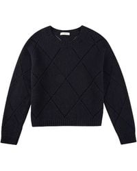 Zanone - Diamond Openwork Knitted Crew Neck Sweater - Lyst